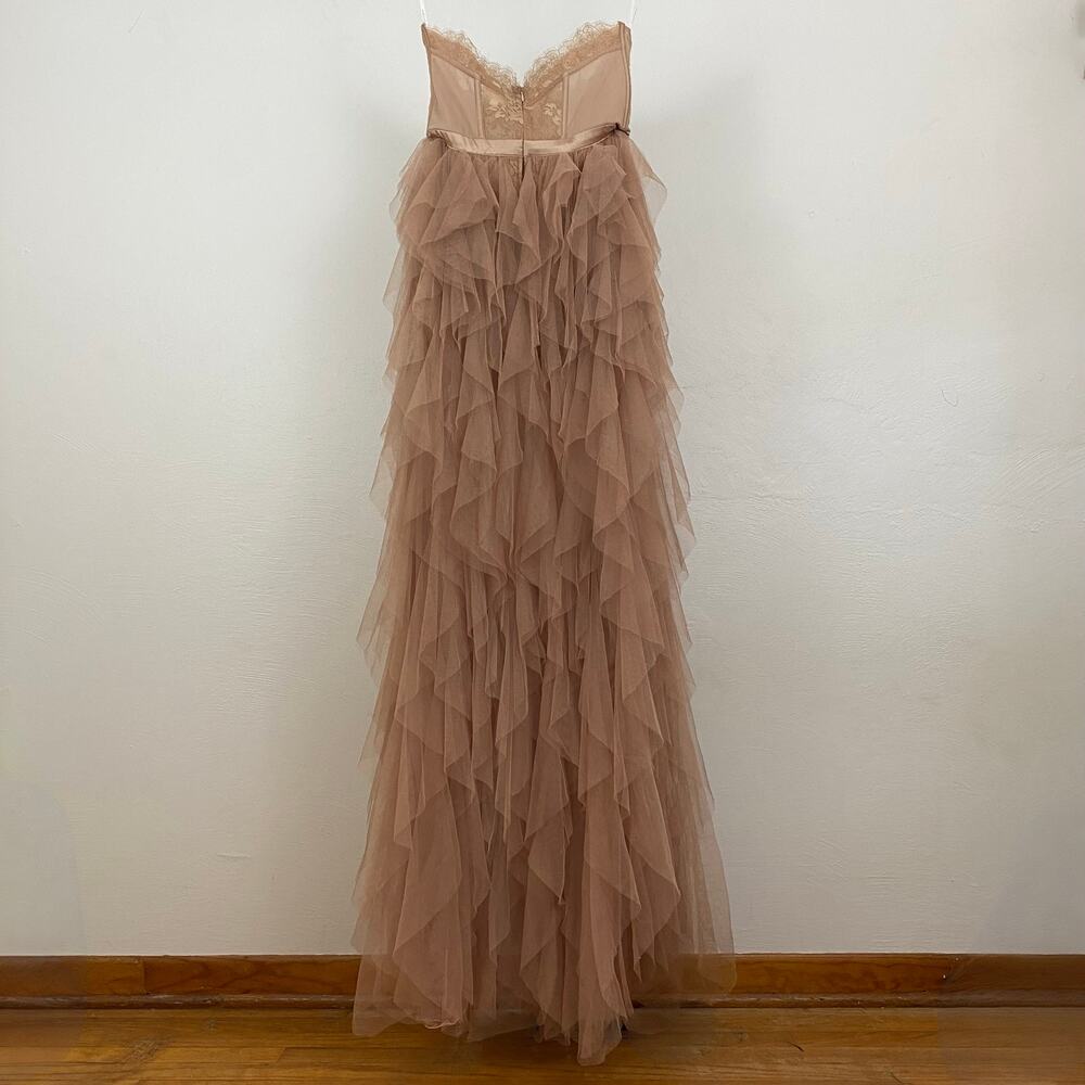 Elegant Strapless Ruffled Gown - Picture 5 of 16